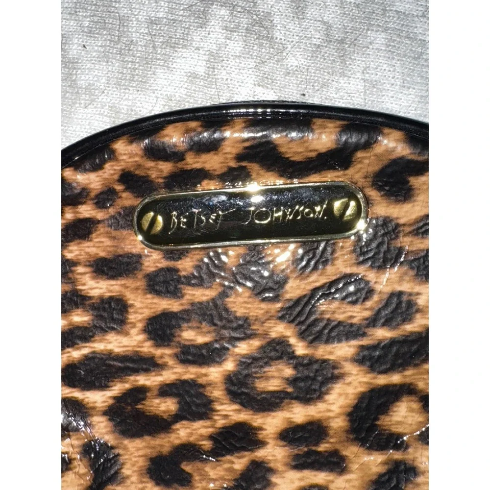 Betsey Johnson Leopard Print‎ Cosmetic Bag Makeup Pouch Small Purse